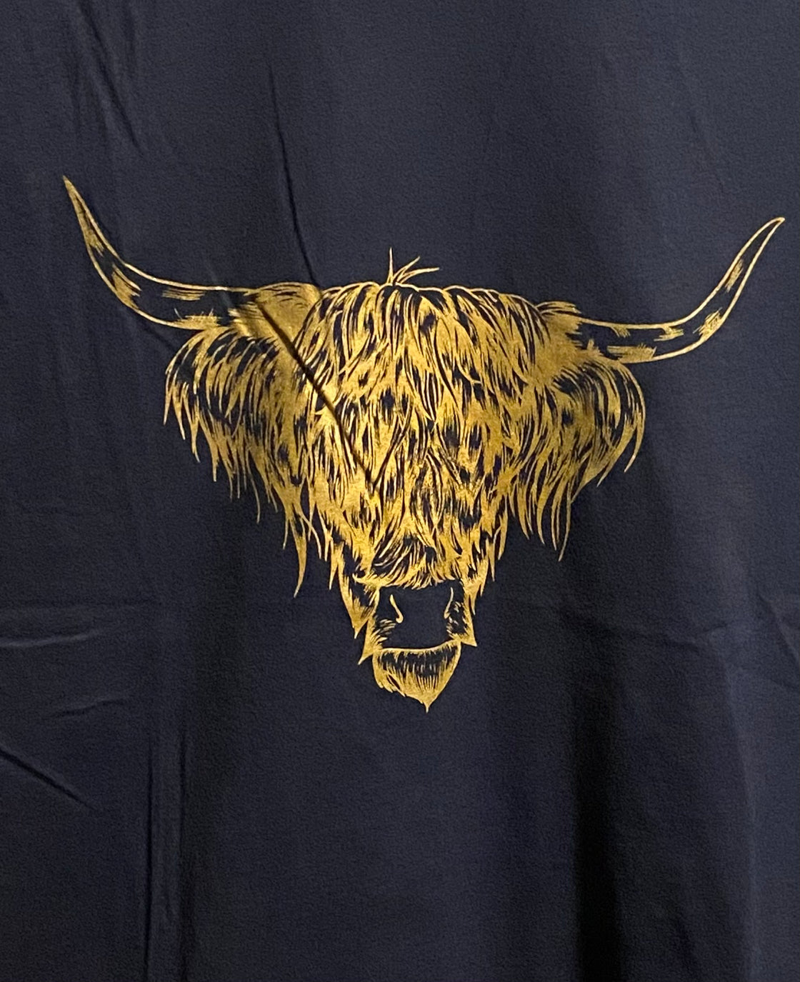 Highland Cow - Navy/Gold