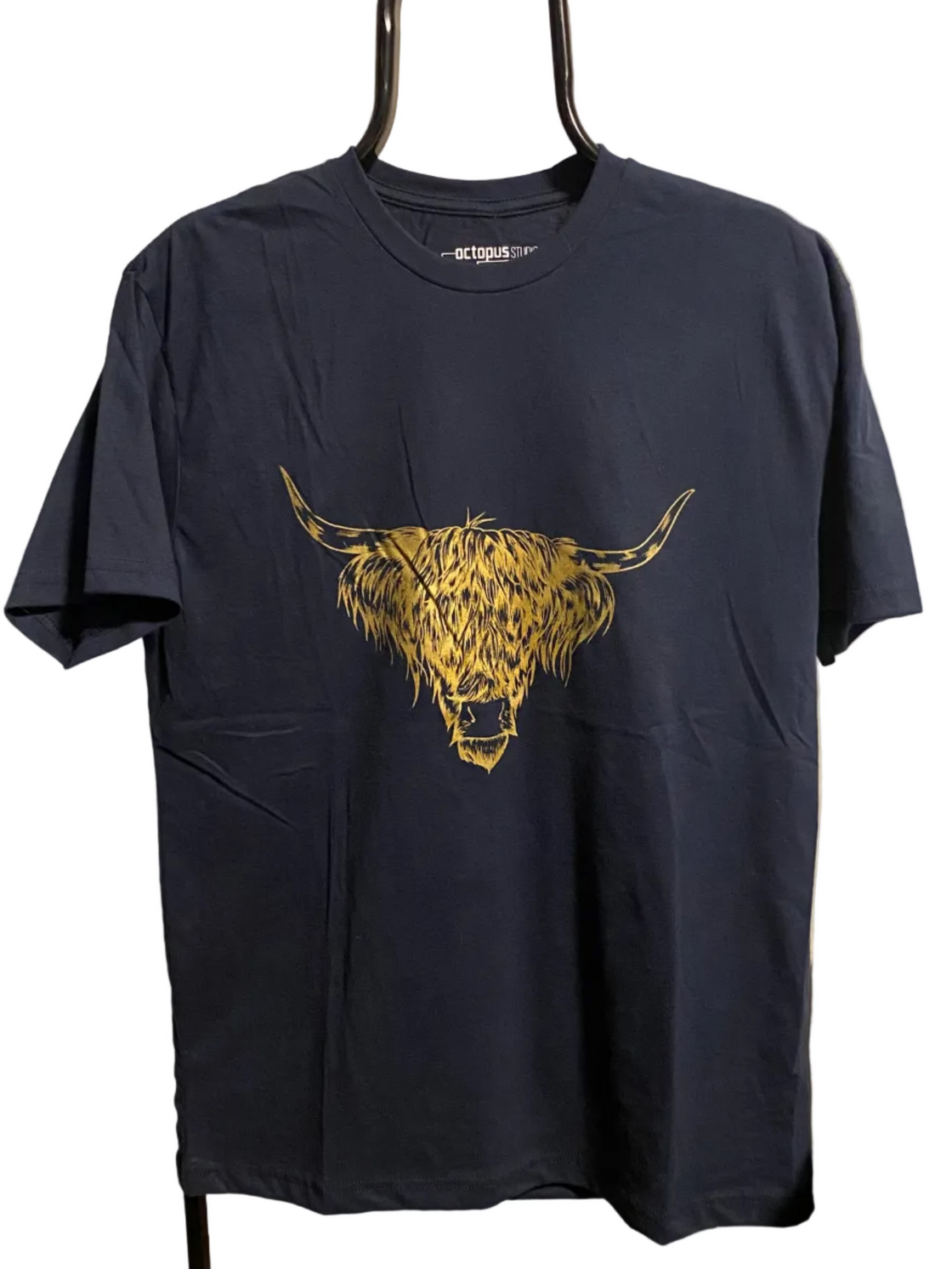 Highland Cow - Navy/Gold